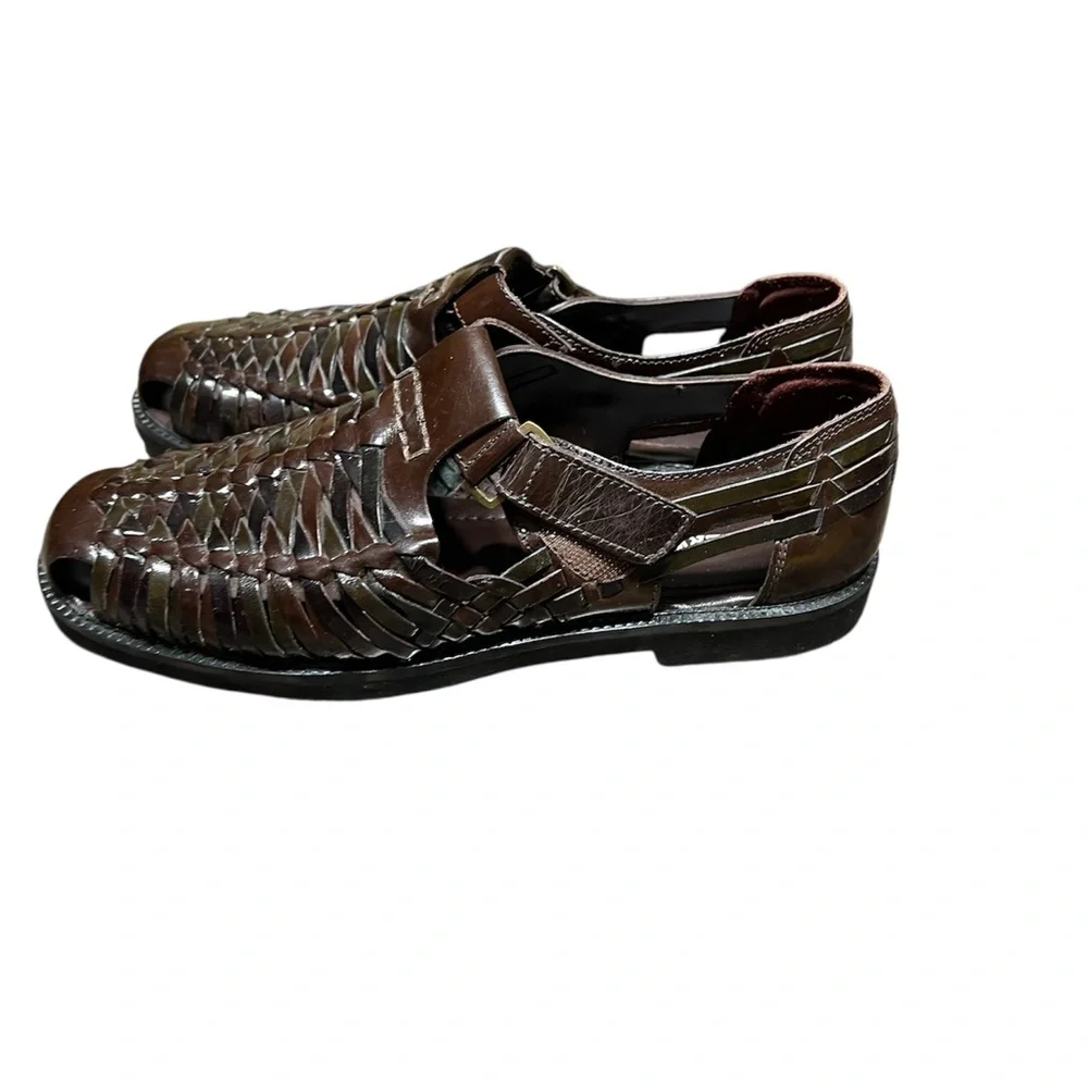 Deer Stags Men's Leather Bamboo2 Sandal Size 10.5M Brown